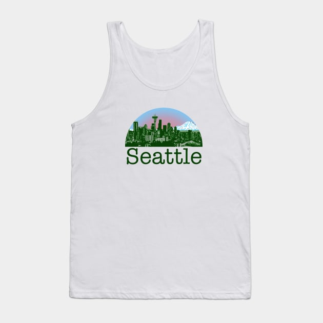 Seattle, the Emerald City Tank Top by checkman